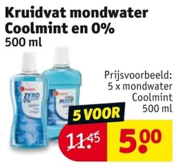 Promoties Mondwater coolmint  - Huismerk - Kruidvat - Geldig van 25/03/2024 tot 07/04/2024 bij Kruidvat
