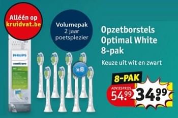 Promotions Opzetborstels optimal white - Philips - Valide de 25/03/2024 à 07/04/2024 chez Kruidvat