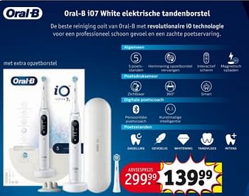 Promoties Oral b i07 white elektrische tandenborstel - Oral-B - Geldig van 25/03/2024 tot 07/04/2024 bij Kruidvat