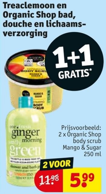 Promoties Organic shop body scrub mango + sugar - Organic Shop - Geldig van 25/03/2024 tot 07/04/2024 bij Kruidvat