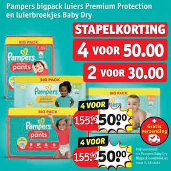 Promotions Pampers baby dry bigpack luierbroekjes - Pampers - Valide de 25/03/2024 à 07/04/2024 chez Kruidvat
