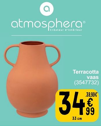 Promotions Terracotta vaas - Atmosphera - Valide de 26/03/2024 à 08/04/2024 chez Cora