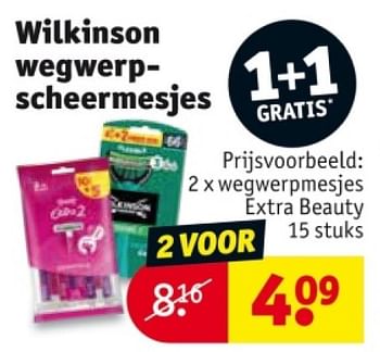 Promotions Wegwerpmesjes extra beauty - Wilkinson - Valide de 25/03/2024 à 07/04/2024 chez Kruidvat