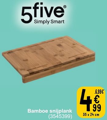 Promoties Bamboe snijplank - 5Five - Geldig van 26/03/2024 tot 08/04/2024 bij Cora