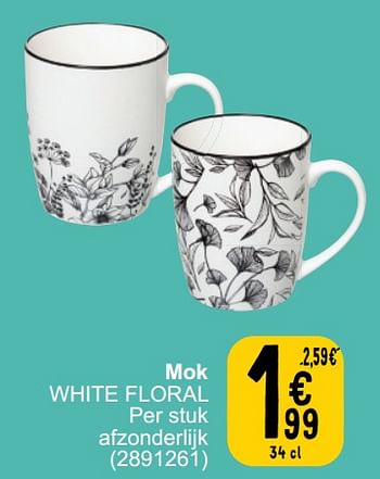 Promoties Mok white floral - Secret de Gourmet - Geldig van 26/03/2024 tot 08/04/2024 bij Cora