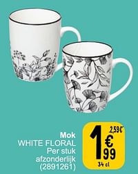 Mok white floral-Secret de Gourmet