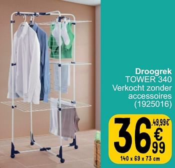 Promoties Droogrek tower 340 verkocht zonder - Leifheit - Geldig van 26/03/2024 tot 08/04/2024 bij Cora