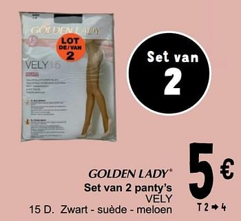 Promotions Set van 2 panty’s vely - Golden Lady - Valide de 26/03/2024 à 08/04/2024 chez Cora