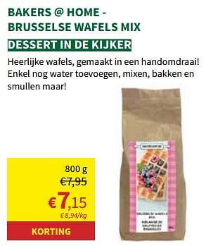 Promotions Brusselse wafels mix - Bakers@Home - Valide de 27/03/2024 à 07/04/2024 chez Horta