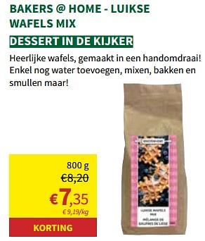 Promotions Luikse wafels mix - Bakers@Home - Valide de 27/03/2024 à 07/04/2024 chez Horta