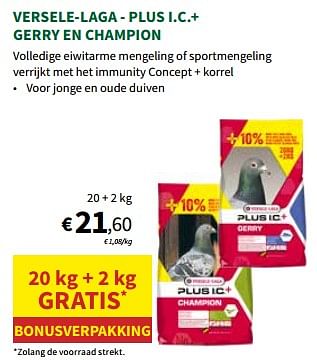 Promoties Plus i.c.+ gerry en champion - Versele-Laga - Geldig van 27/03/2024 tot 07/04/2024 bij Horta