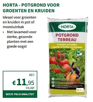 Promotions Potgrond voor groenten en kruiden - Produit maison - Horta - Valide de 27/03/2024 à 07/04/2024 chez Horta