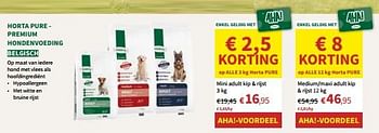 Promoties Pure premium hondenvoeding mini adult kip + rijst - Huismerk - Horta - Geldig van 27/03/2024 tot 07/04/2024 bij Horta