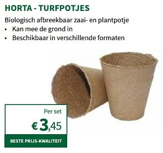 Promotions Turfpotjes - Produit maison - Horta - Valide de 27/03/2024 à 07/04/2024 chez Horta