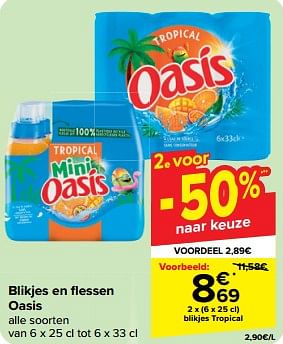 Promoties Blikjes tropical - Oasis - Geldig van 27/03/2024 tot 02/04/2024 bij Carrefour