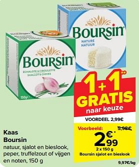 Promotions Boursin sjalot en bieslook - Boursin - Valide de 27/03/2024 à 02/04/2024 chez Carrefour