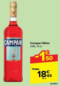 Promotions Campari bitter - Campari - Valide de 27/03/2024 à 02/04/2024 chez Carrefour