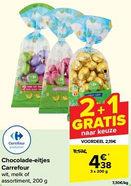 Promoties Chocolade eitjes carrefour - Huismerk - Carrefour  - Geldig van 27/03/2024 tot 02/04/2024 bij Carrefour