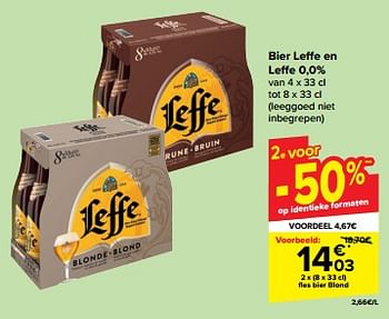 Promotions Fles bier blond - Leffe - Valide de 27/03/2024 à 02/04/2024 chez Carrefour