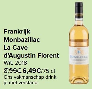 Promoties Frankrijk monbazillac la cave d`augustin florent wit - Witte wijnen - Geldig van 27/03/2024 tot 02/04/2024 bij Carrefour