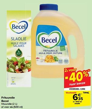 Promotions Frituurolie becel - Becel - Valide de 27/03/2024 à 02/04/2024 chez Carrefour