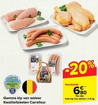 Promoties Hele kip van weleer - Huismerk - Carrefour  - Geldig van 27/03/2024 tot 02/04/2024 bij Carrefour