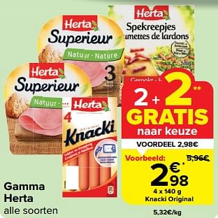 Promoties Knacki original - Herta - Geldig van 27/03/2024 tot 02/04/2024 bij Carrefour