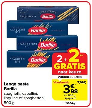 Promoties Lange pasta - Barilla - Geldig van 27/03/2024 tot 02/04/2024 bij Carrefour