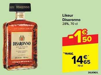 Promoties Likeur disaronno - Disaronno - Geldig van 27/03/2024 tot 02/04/2024 bij Carrefour
