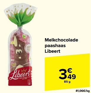 Promoties Melkchocolade paashaas libeert - Libeert - Geldig van 27/03/2024 tot 02/04/2024 bij Carrefour