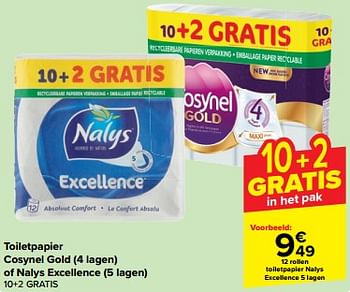 Promotions Toiletpapier nalys excellence - Nalys - Valide de 27/03/2024 à 02/04/2024 chez Carrefour