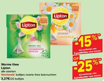 Promotions Warme thee lipton - Lipton - Valide de 27/03/2024 à 02/04/2024 chez Carrefour