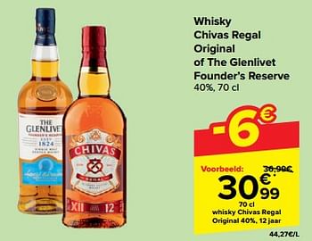 Promoties Whisky chivas regal original - Chivas Regal - Geldig van 27/03/2024 tot 02/04/2024 bij Carrefour