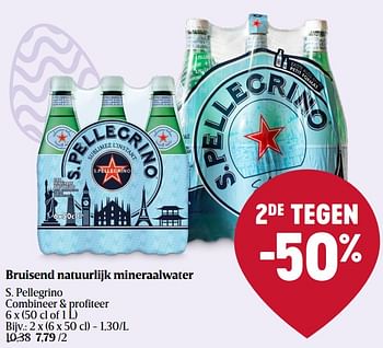 Promoties Bruisend natuurlijk mineraalwater - S. Pellegrino - Geldig van 28/03/2024 tot 03/04/2024 bij Delhaize