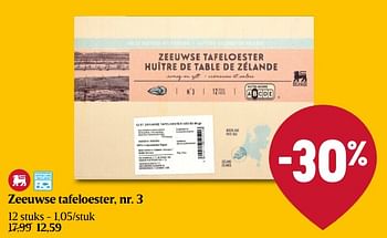 Promotions Zeeuwse tafeloester - Produit Maison - Delhaize - Valide de 28/03/2024 à 03/04/2024 chez Delhaize