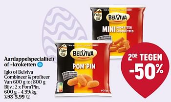 Promoties Kroketten pom`pin - Belviva - Geldig van 28/03/2024 tot 03/04/2024 bij Delhaize
