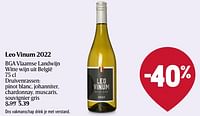 Leo vinum 2022 bga vlaamse landwijn witte wijn-Witte wijnen