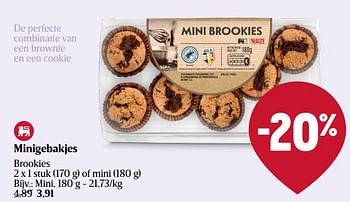 Promoties Minigebakjes brookies - Huismerk - Delhaize - Geldig van 28/03/2024 tot 03/04/2024 bij Delhaize