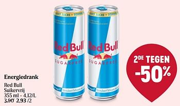 Promotions Energiedrank red bull suikervrij - Red Bull - Valide de 28/03/2024 à 03/04/2024 chez Delhaize