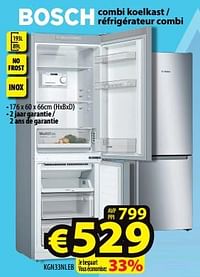 Bosch combi koelkast - réfrigérateur combi kgn33nleb-Bosch