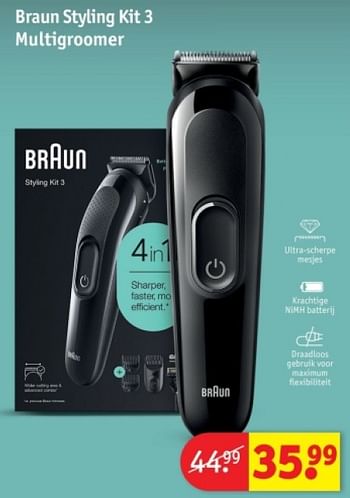 Promotions Braun styling kit 3 multigroomer - Braun - Valide de 25/03/2024 à 07/04/2024 chez Kruidvat