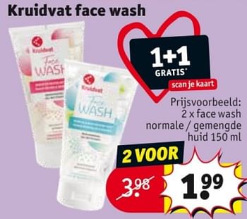 Promotions Face wash normale gemengde - Produit maison - Kruidvat - Valide de 25/03/2024 à 07/04/2024 chez Kruidvat