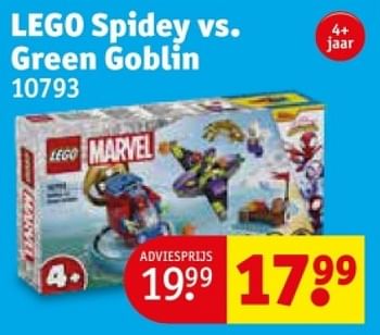 Promoties Lego spidey vs. green goblin 10793 - Lego - Geldig van 25/03/2024 tot 07/04/2024 bij Kruidvat