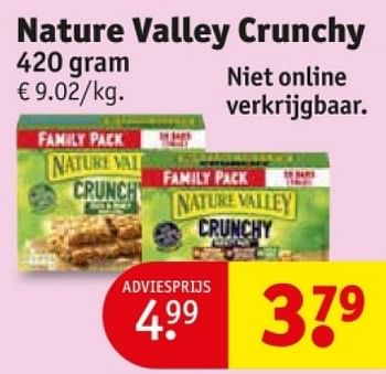 Promotions Nature valley crunchy - Nature Valley  - Valide de 25/03/2024 à 07/04/2024 chez Kruidvat
