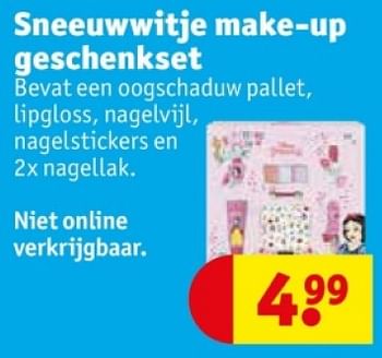 Promotions Sneeuwwitje make up geschenkset - Produit maison - Kruidvat - Valide de 25/03/2024 à 07/04/2024 chez Kruidvat
