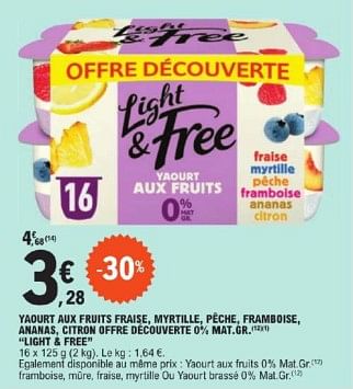 Promotions Yaourt aux fruits fraise myrtille peche framboise - Produit Maison - E.Leclerc - Valide de 26/03/2024 à 30/03/2024 chez E.Leclerc