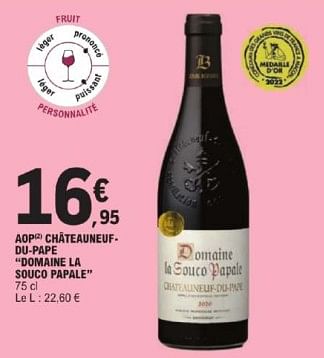 Promoties Aop châteauneufdu pape domaine la souco papale - Rode wijnen - Geldig van 26/03/2024 tot 30/03/2024 bij E.Leclerc