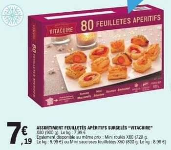 Promoties Assortiment feuilletés apéritifs surgelés vitacuire - Vitacuire - Geldig van 26/03/2024 tot 30/03/2024 bij E.Leclerc