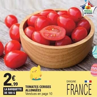 Promotions Tomates cerises allongées - Produit Maison - E.Leclerc - Valide de 26/03/2024 à 30/03/2024 chez E.Leclerc