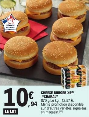Promoties Cheese burger charal - Charal - Geldig van 26/03/2024 tot 30/03/2024 bij E.Leclerc